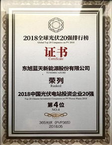 東旭藍(lán)天榮登2018中國光伏電站投資企業(yè)20強，引領(lǐng)清潔能源投資新篇章